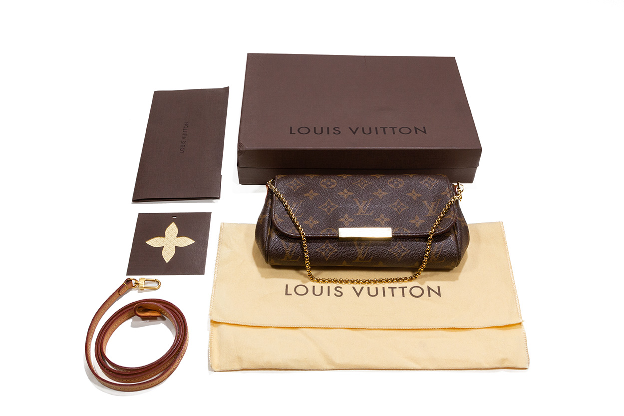 Louis Vuitton favorite MM monogram canvas crossbody with gold chain rare
