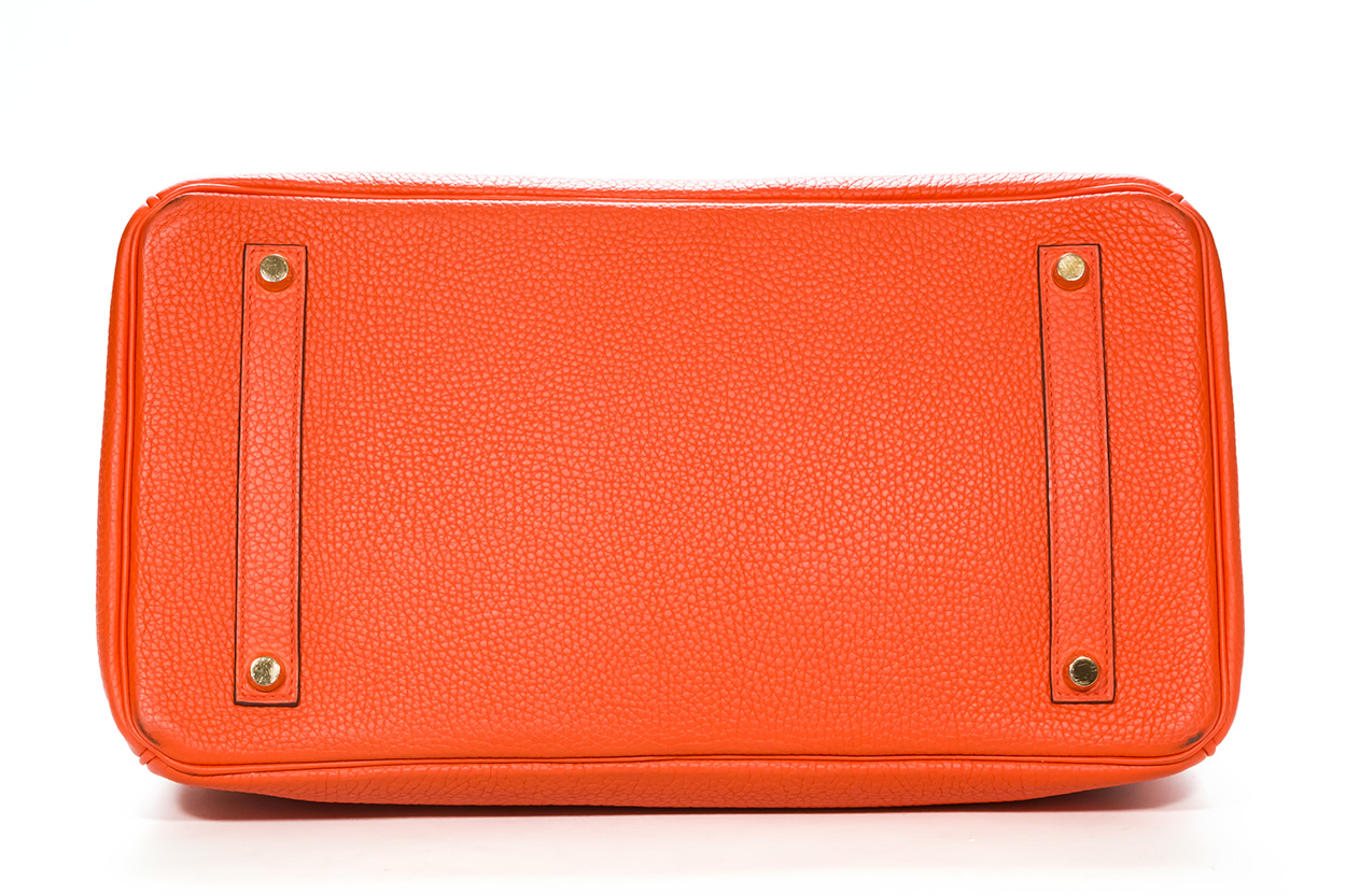 Hermès Orange Clemence Birkin 35 | 35cm