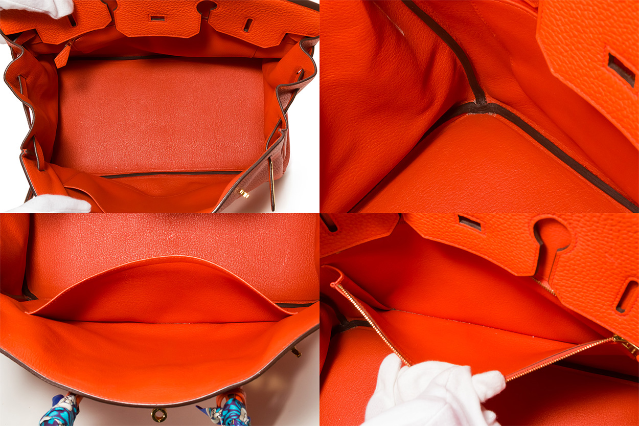 Auth Hermes Evelyne1 □K Stamp Taurillon Clemence Leather Shoulder Bag  Orange