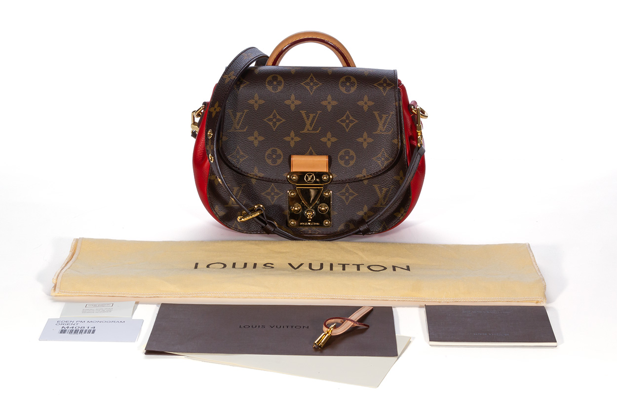 Louis Vuitton Brown and Blue Monogram Eden PM Bag