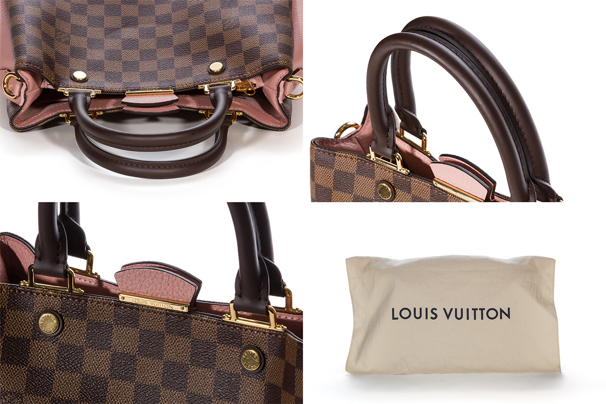 Louis Vuitton Brittany MM Medium Satchel Brown Damier Magnolia Pink –  Gaby's Bags