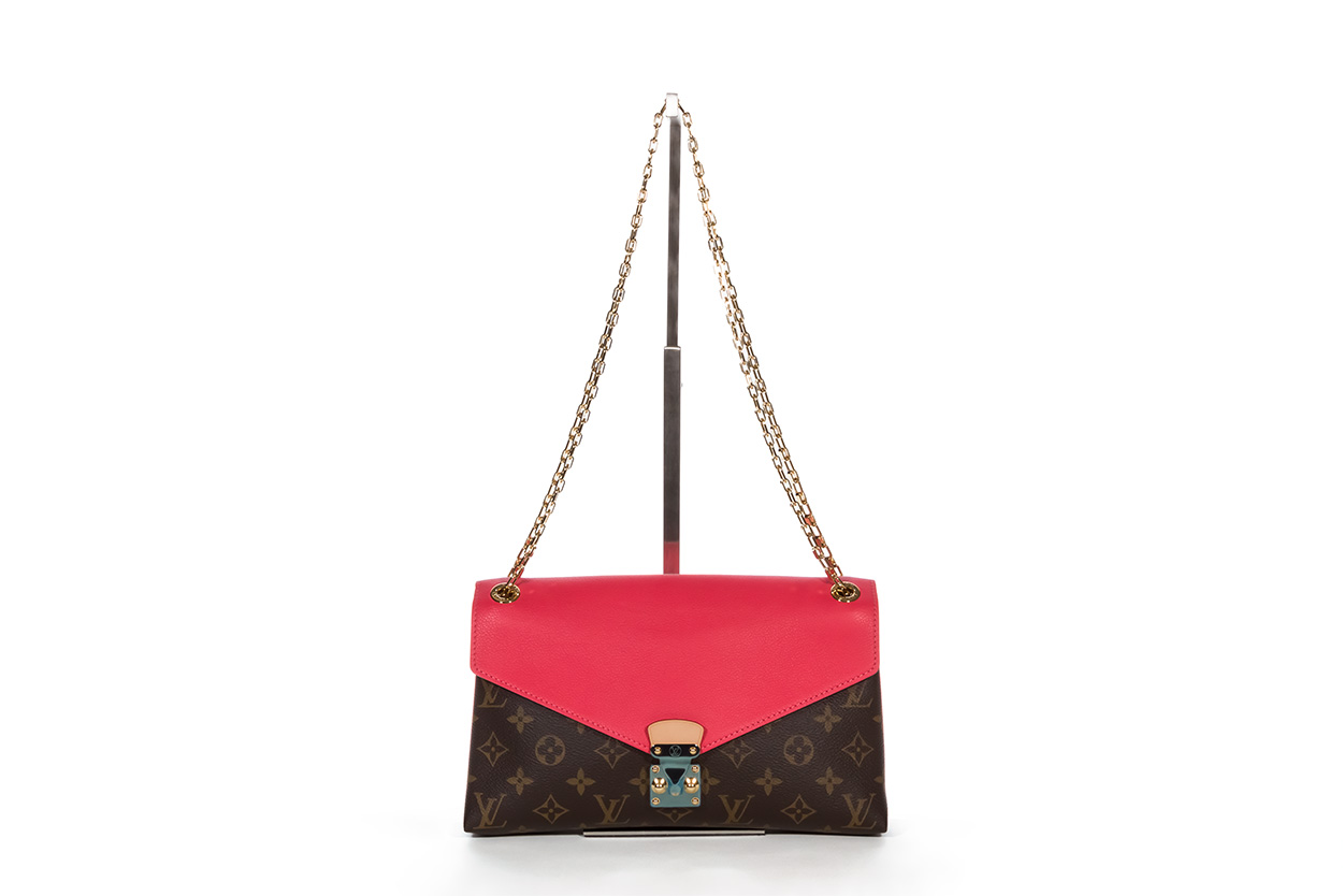Louis Vuitton, Bags, Pallas Mm Louis Vuitton Pallas Monogram Canvas  Shoulder Bag Red Lining