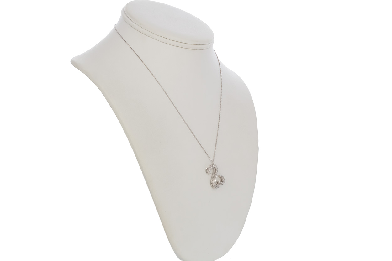 Jane Seymour 14K White Gold & Diamond Open Heart Pendant Necklace ...