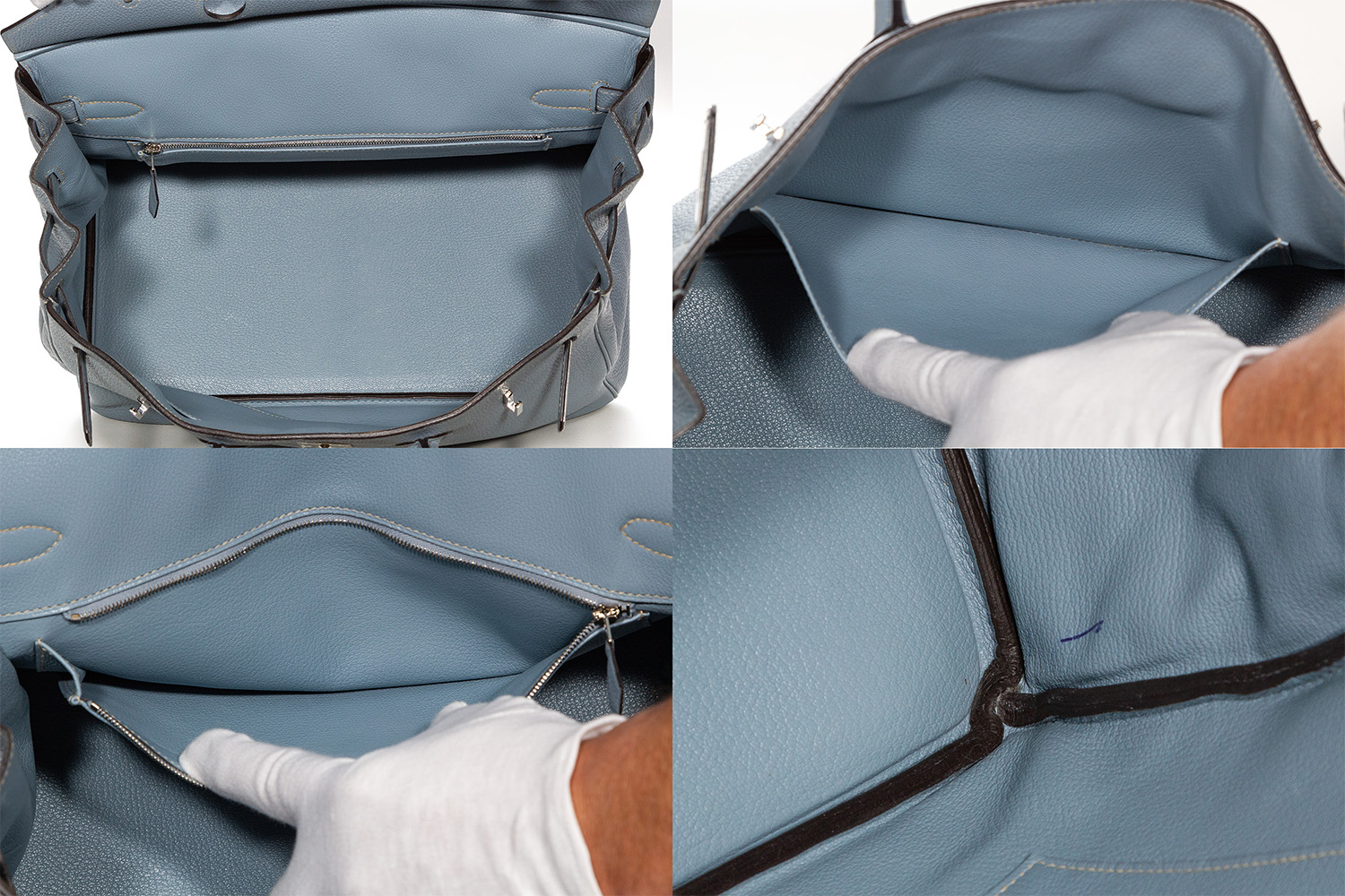 Lovely New Color Hermes Birkin Bag 35cm Blue Lin Bleu Lin Epsom