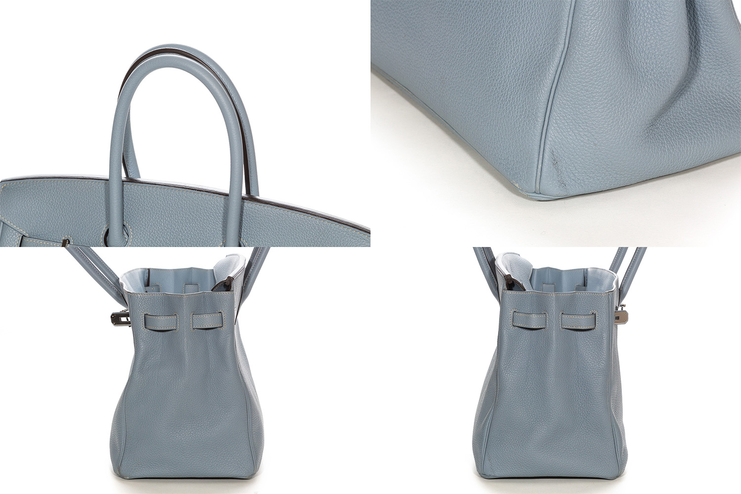 Hermes 35cm Blue Lin Togo Leather Birkin Bag with Palladium, Lot #58081