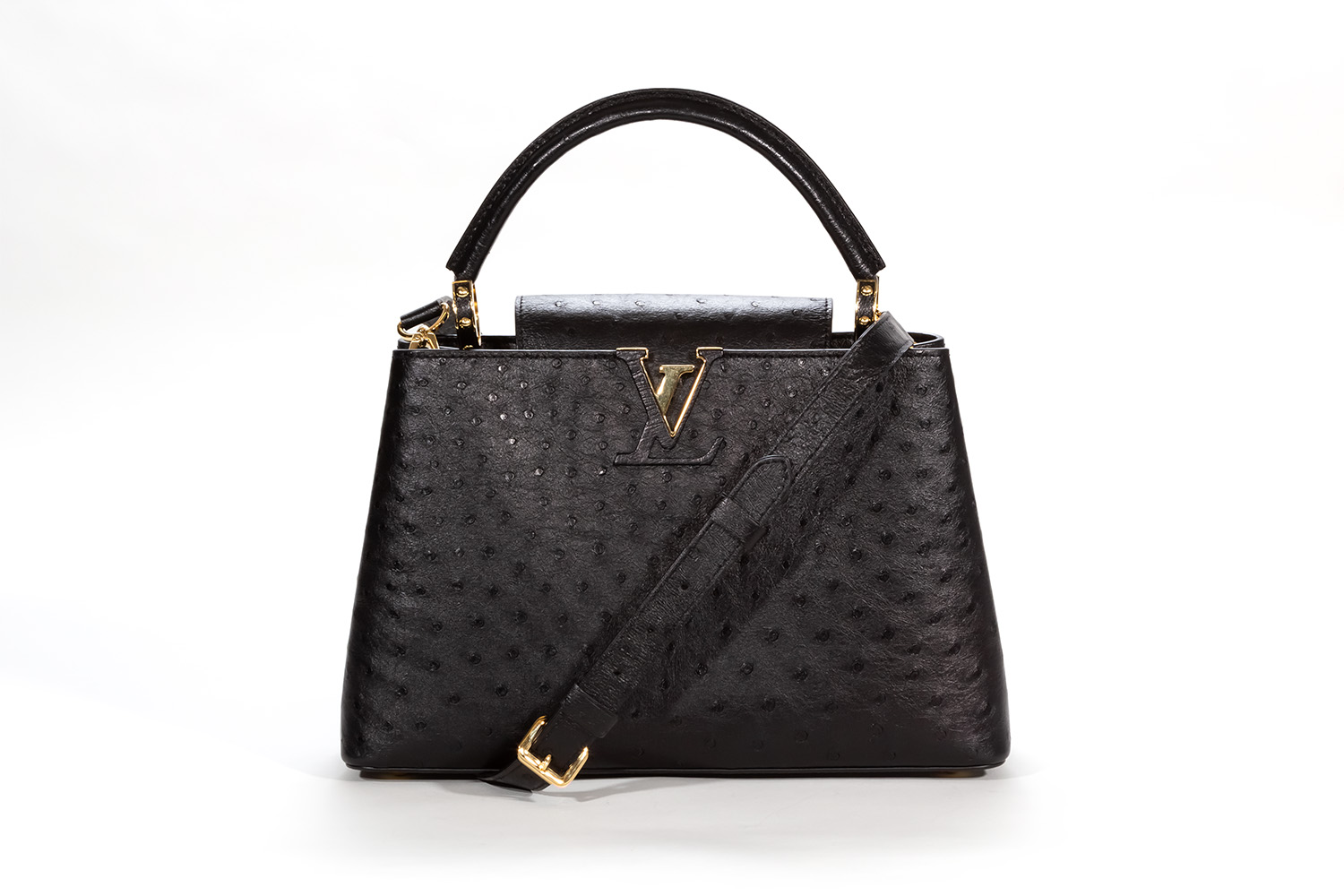 Louis Vuitton Lv woman bag capucines black large size