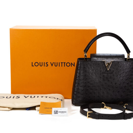 2017 Louis Vuitton Tan Ostrich Leather Capucines BB