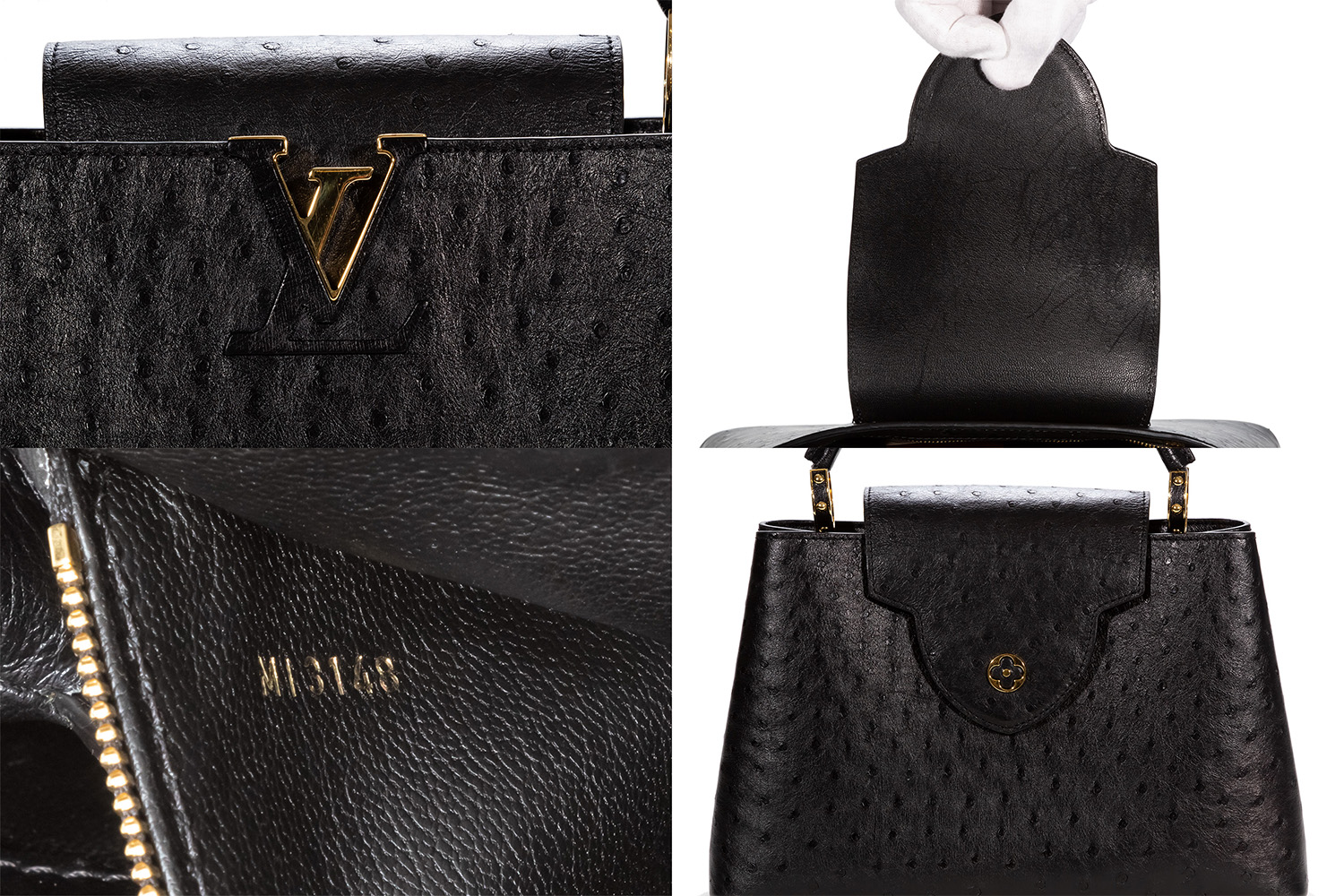Louis Vuitton Capucines Bb Metallic Grey Top Handle Handbag, Women's, Size: One size, Gray
