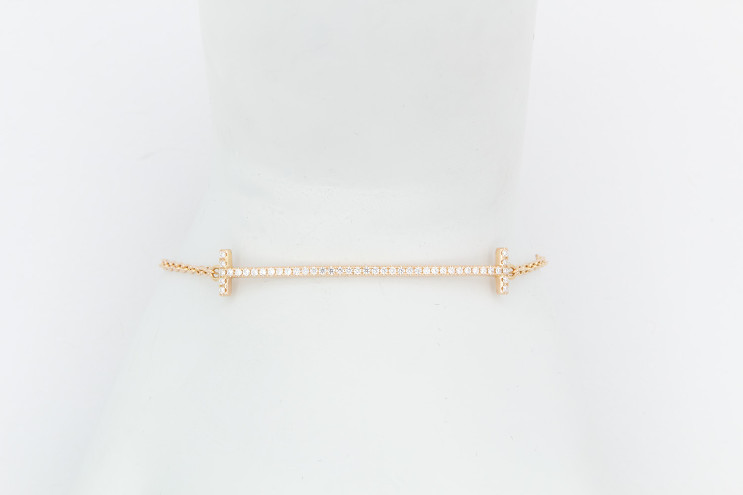 Tiffany T Smile Bracelet in White Gold with Diamonds