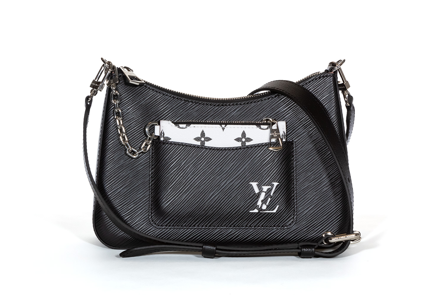 Louis Vuitton - Authenticated Marelle Handbag - Leather Black Plain For Woman, Good condition