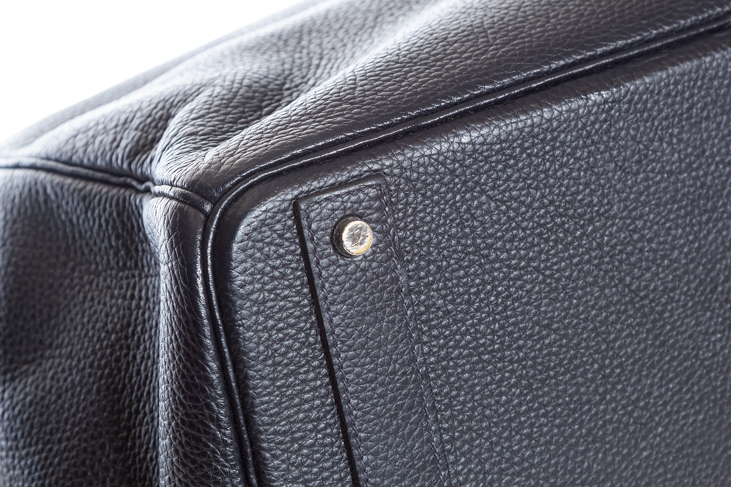 HERMES Birkin 30cm Smooth Calf Leather Silver Hardware Bag Navy Blue-US