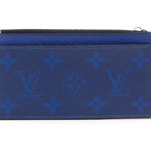 Louis Vuitton Monogram Taiga Coin Card Holder Cobalt M30270