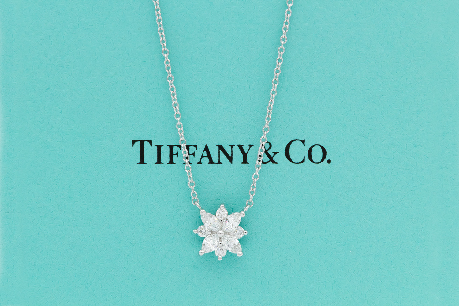 Tiffany & Co. Victoria Mixed Cluster Diamond Pendant Necklace In Platinum -  Brilliance Jewels