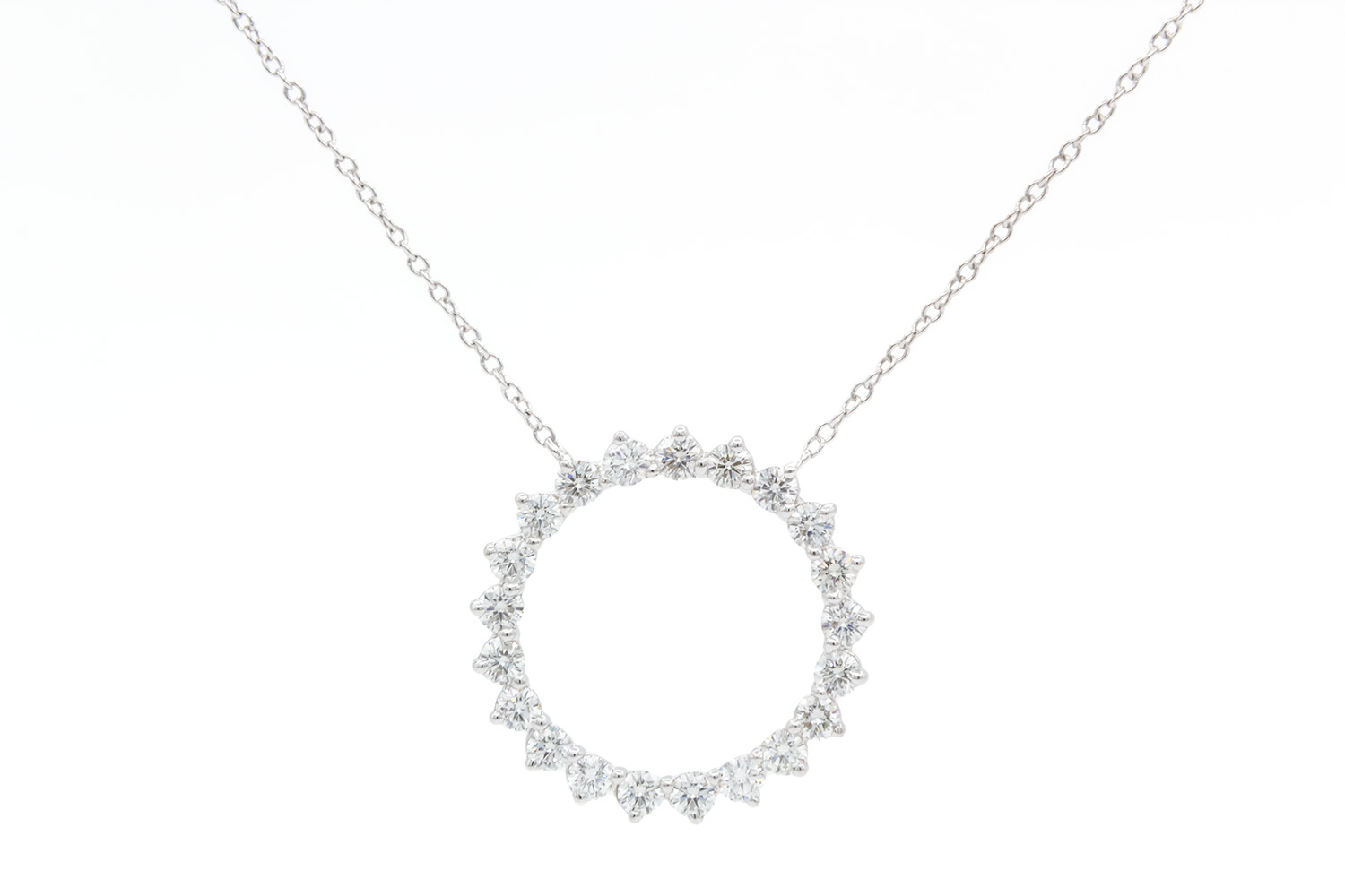 Tiffany & Co. Open Circle Platinum & Diamond Medium Pendant Necklace ...
